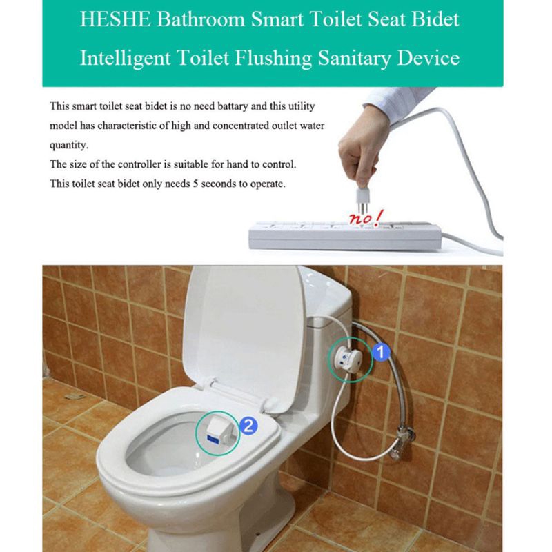 2J` Bathroom Smart Toilet Seat Bidet Toilet Lid / Ass Flusher