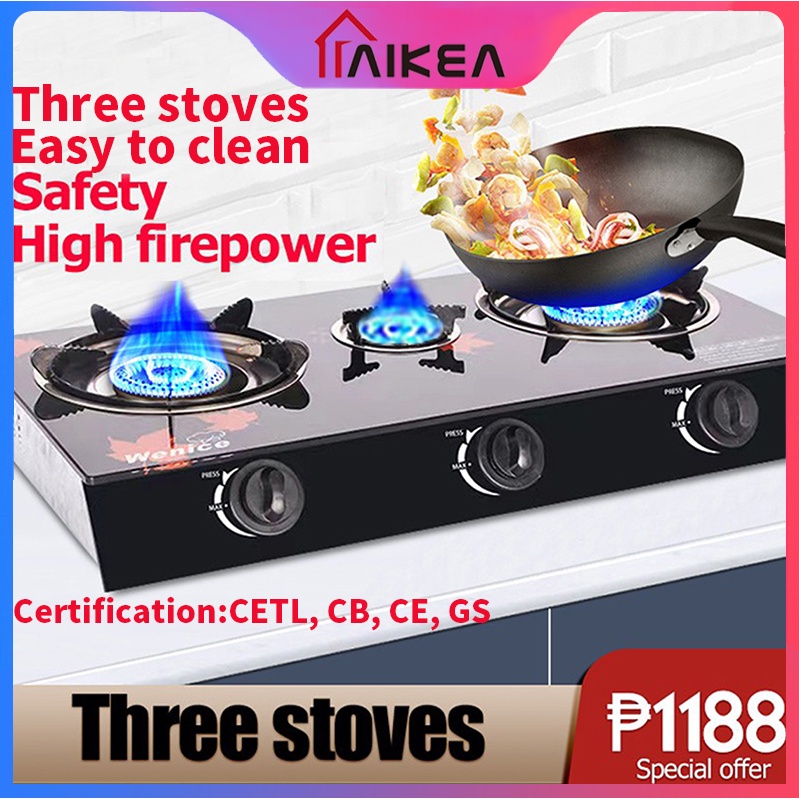 Gas stove Burner Gas Stove Tempered Glass top butane stove Three/Double