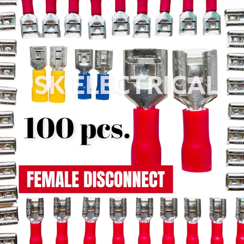 100 Pcs FEMALE DISCONNECT Capacitor Terminal Lugs SK Shopee