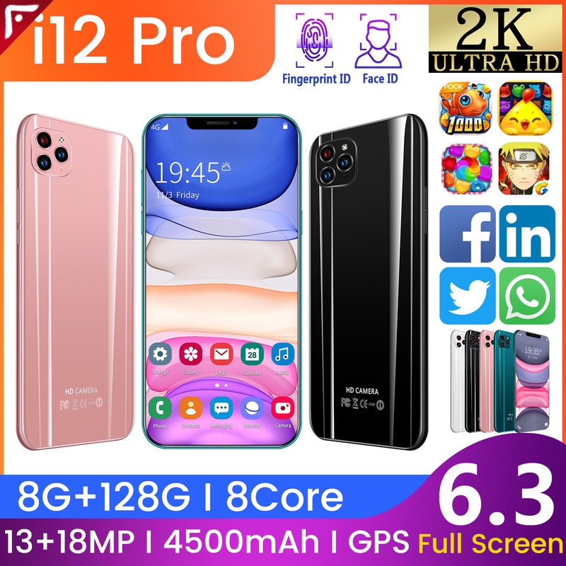 2020 Newest Phone i12 Pro Smartphone 8GB RAM 128GB ROM 6.1
