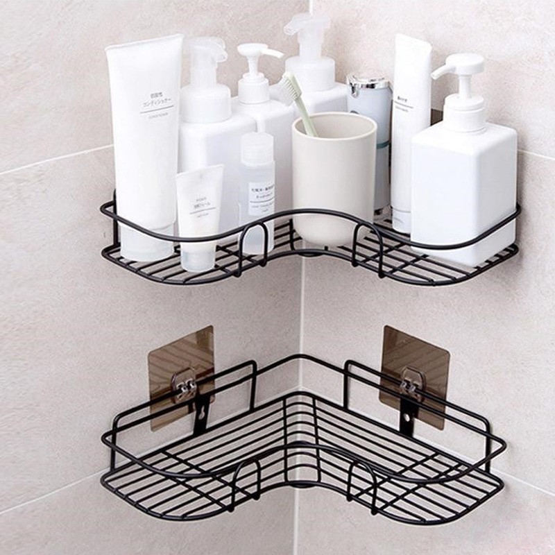 Bathroom Corner Storage Rack Kitchen Rack traceless Wallmounted