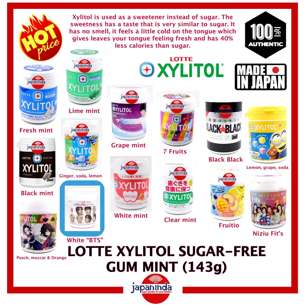 LOTTE Xylitol Sugarfree Gum Mint (143g.) Made in Japan Shopee