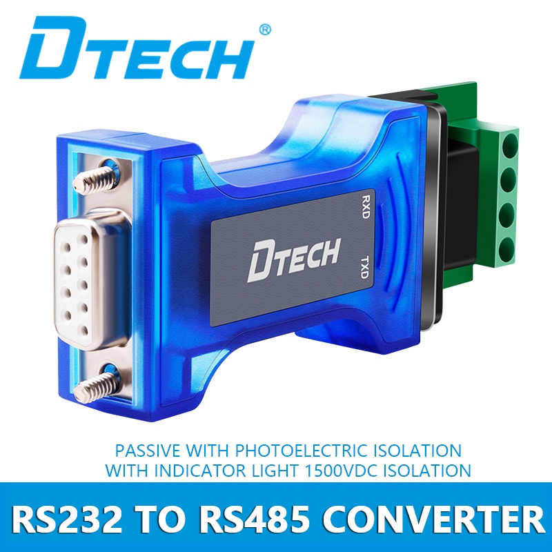 DTECH Passive RS232 To RS485 Converter Industrial Grade Optoelectronic