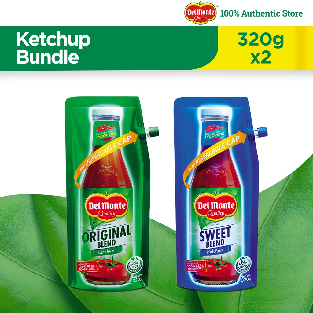 DEL MONTE Ketchup Bundles Pouch x 2 Items (Original Blend Ketchup + Sweet Blend Ketchup