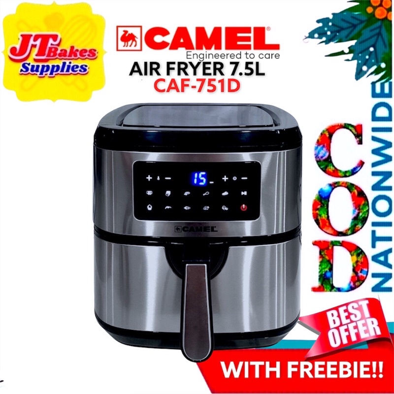 Camel Air Fryer Stainless CAF751D 7.5 Liters with Freebie Shopee
