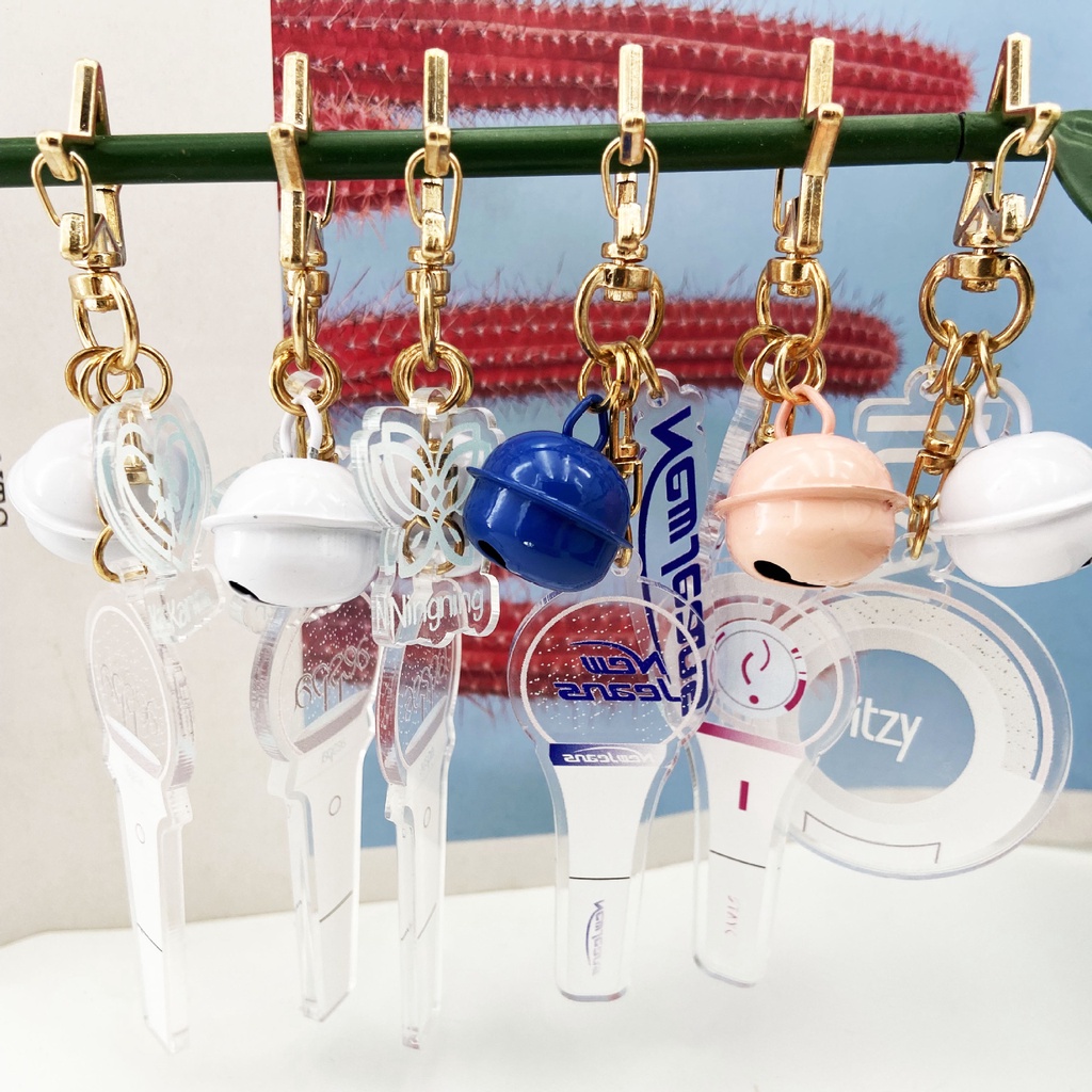 Kpop Aespa Itzy Stayc New Jeans Light Stick Shape Acrylic Keychain