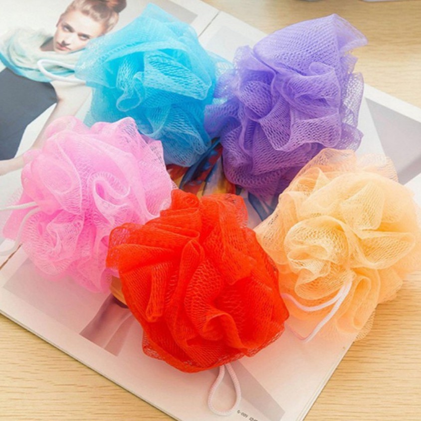 Mini Loofah Ball Sponge Bath Mesh Shower Pouf Bathroom Scrubber