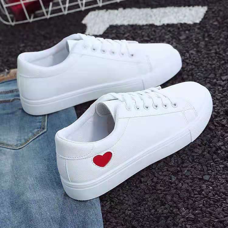 「MEWE」cheap Korean heart desgin fashion white shoes for