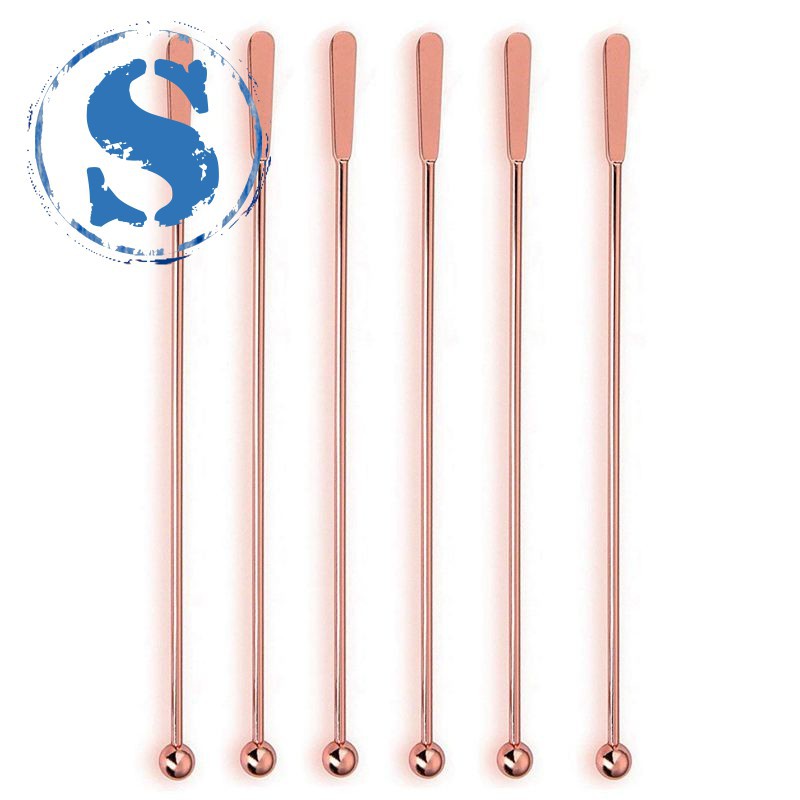 6 Pcs Cocktail Paddle Drink Stirrers, Stainless Steel Coffee Stirrers