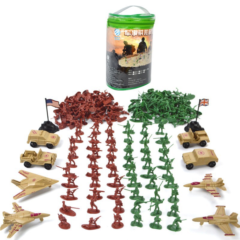 210pcs/set Military Plastic Toy Children Boys Soldiers Army Men Tanks