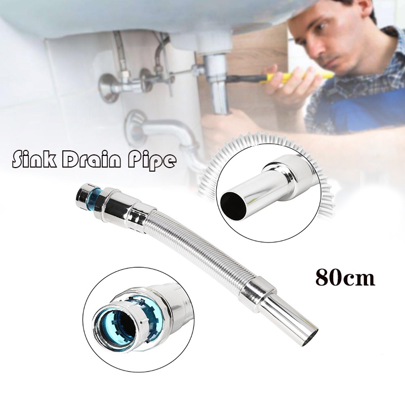 80cm Flexible Drain Pipe Expandable Antiodor Sink Drain Tube for