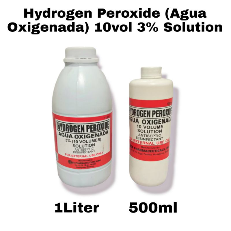 Hydrogen Peroxide (Agua Oxigenada) 10vol 3 1liter/ 500ml Shopee