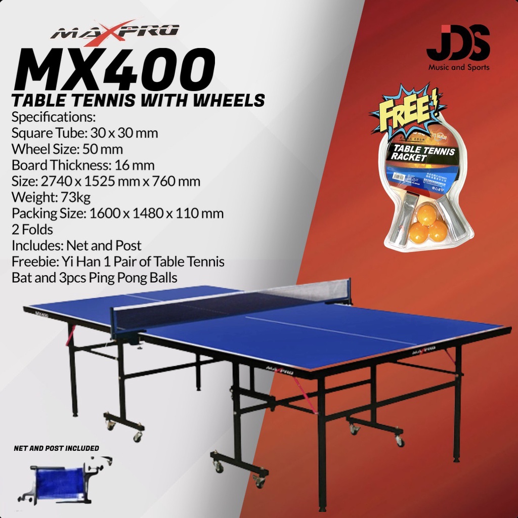 Maxpro MX400 Table Tennis with Wheels Shopee Philippines
