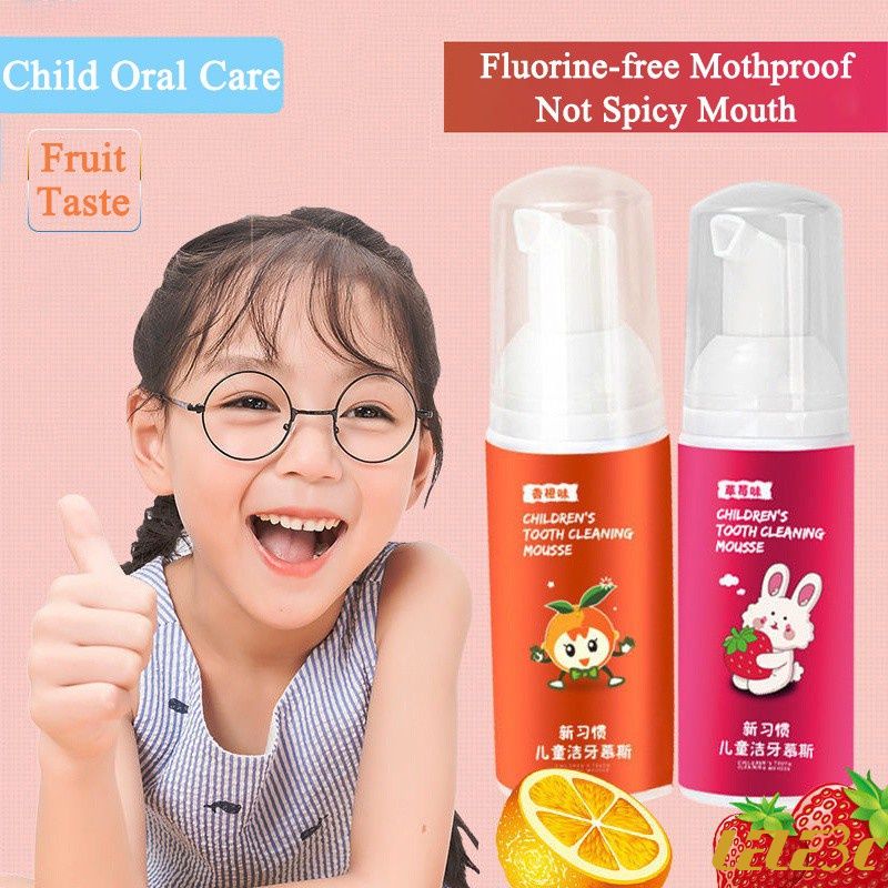 Kids Mousse Foam Toothpaste Baby Toothpaste Tooth Cleaning can be Swallowed U Type Toothbrush