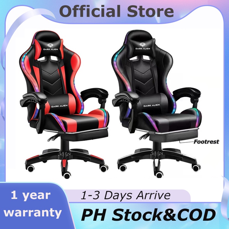 Dark Alien RGB Leather Gaming Chair Massage Pillow Neck Pillow