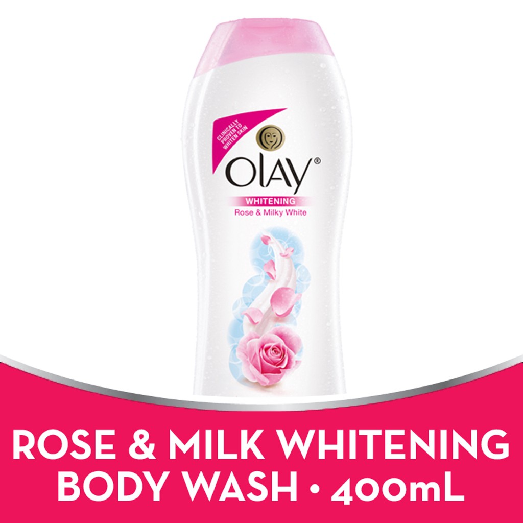 Olay Whitening Rose & Milky White Body Wash (400mL) Shopee Philippines