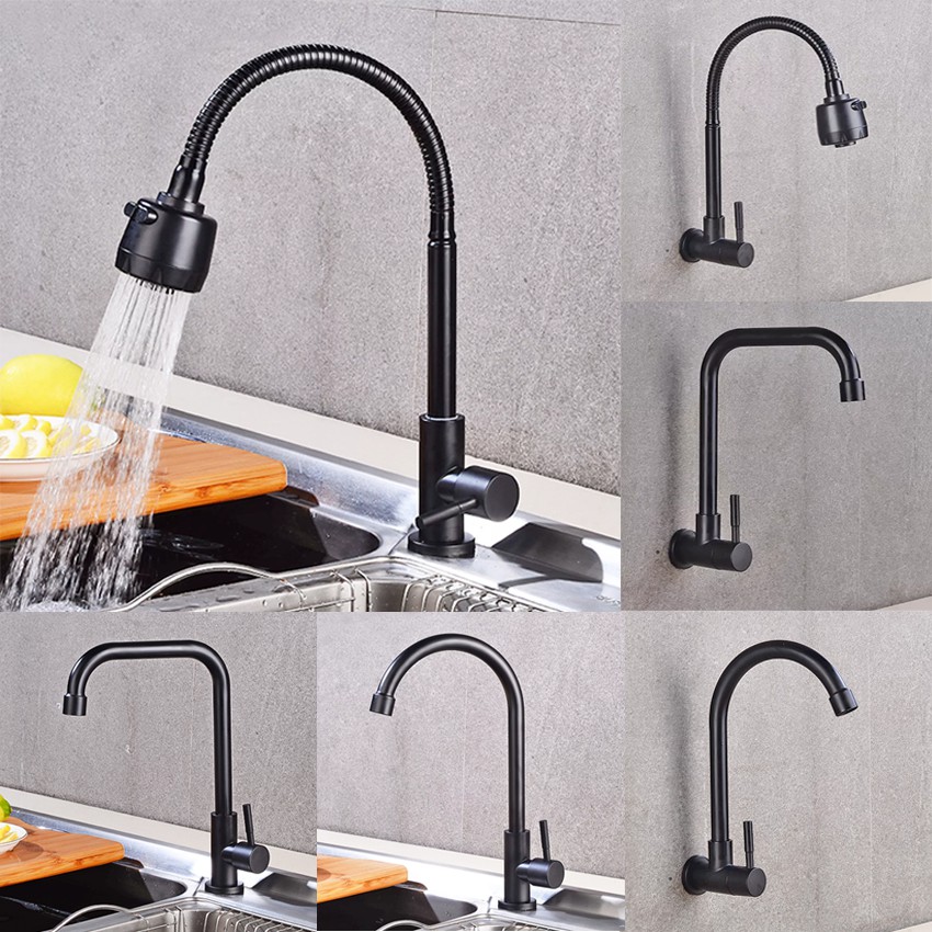 TAIWAN 304 Stainless Steel MATTE BLACK Kitchen Faucet Shopee Philippines