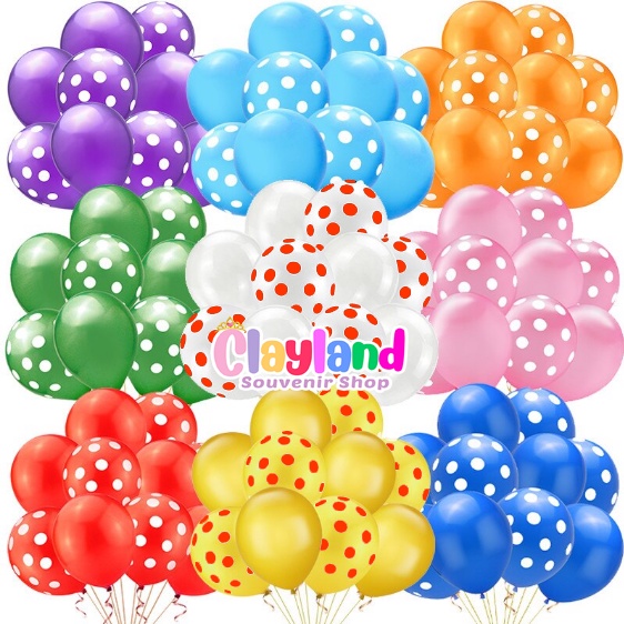 20pcs/lot Polka Dots and Plain Balloons birthday set Party Balloon Supplies Shopee Philippines