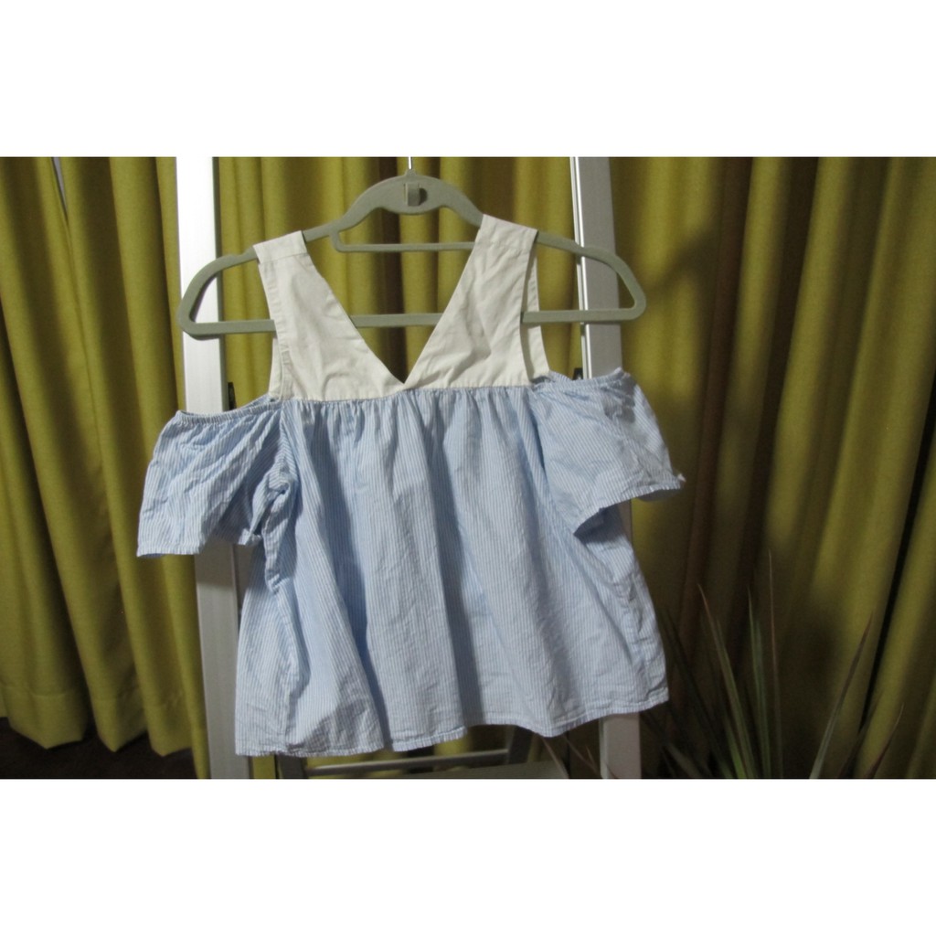 Pull & Bear Pinstripe Crop Top Shopee Philippines