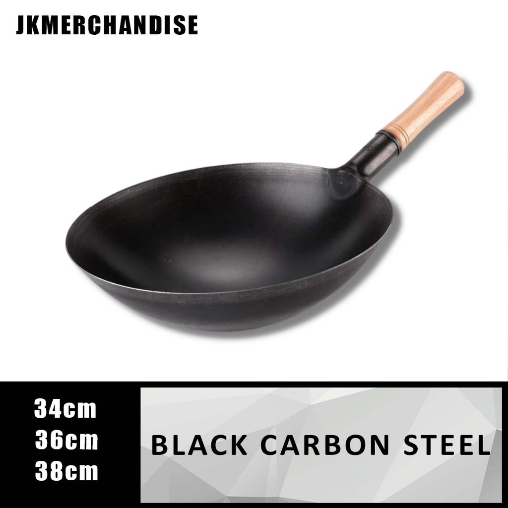 Wok Nonstick Black Carbon steel Wok Pan/Heavy Duty/Authentic Chinese