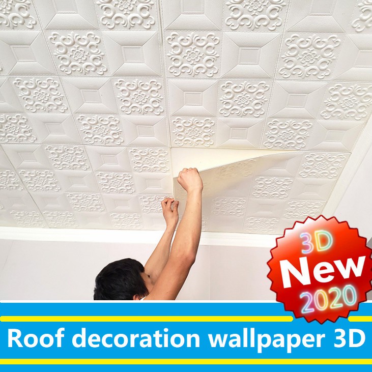 COD Roof decoration wallpaper 3d stereo wall sticker ceiling bedroom