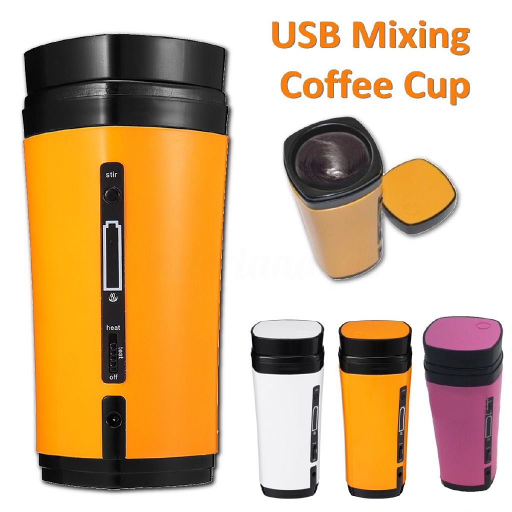 USB Coffee Cup Rechargeable Heating Self Auto Mixing Mug Shopee