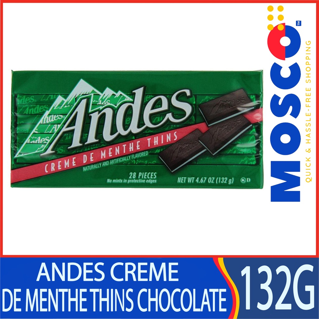 Andes Creme De Menthe Thins Chocolate 132g Shopee Philippines