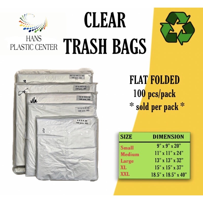 Clear Trash Bag 100pcs/pack Shopee Philippines