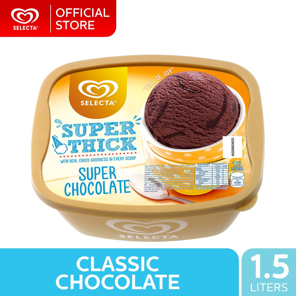 Selecta Super Thick Chocolate Ice Cream 1.5L Shopee Philippines