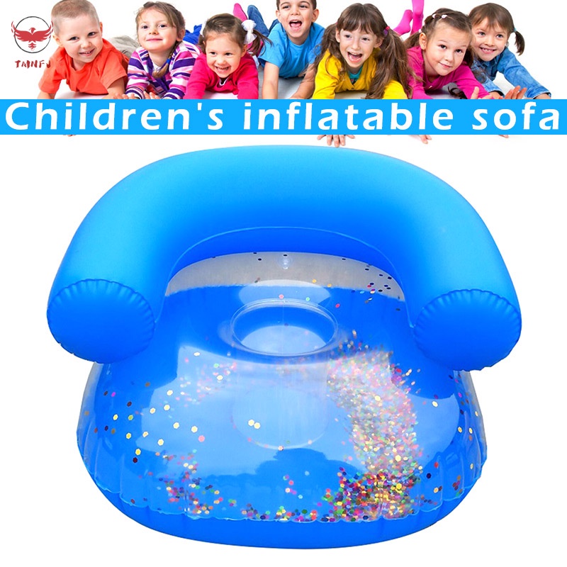 Kids Inflatable Sofa Baby Sitting Chair Sequin Kids Bath Learning Seat