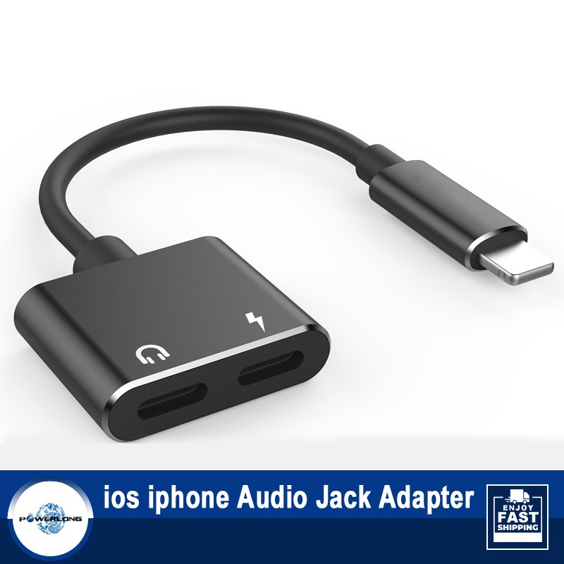 2 in 1 Charging Audio Adapter Headphone Cable Converter For iPhone 7