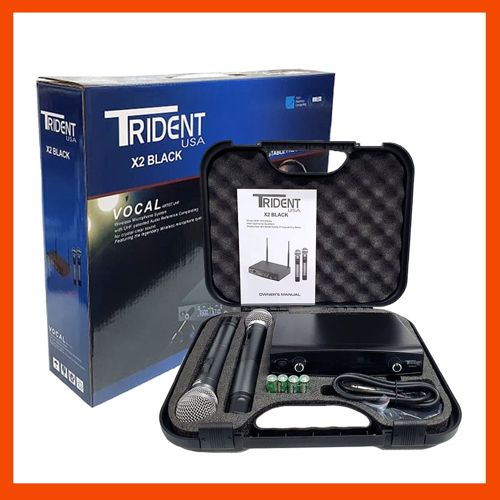 Original Trident UHF Dual Wireless Microphone X2 Black tested before shipped Shopee Philippines