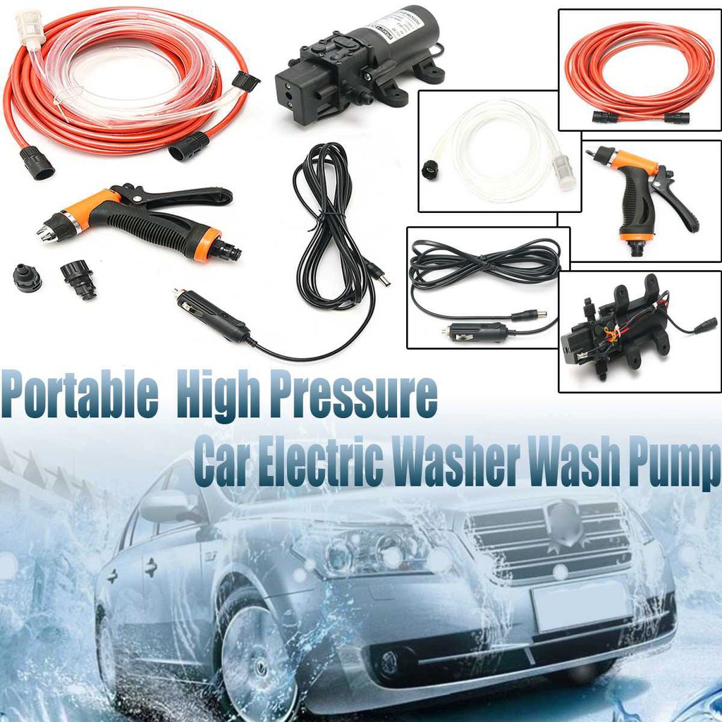 12V 65W 80PSI High Pressure Car Washer Electric Auto Wash Pump Set Tool