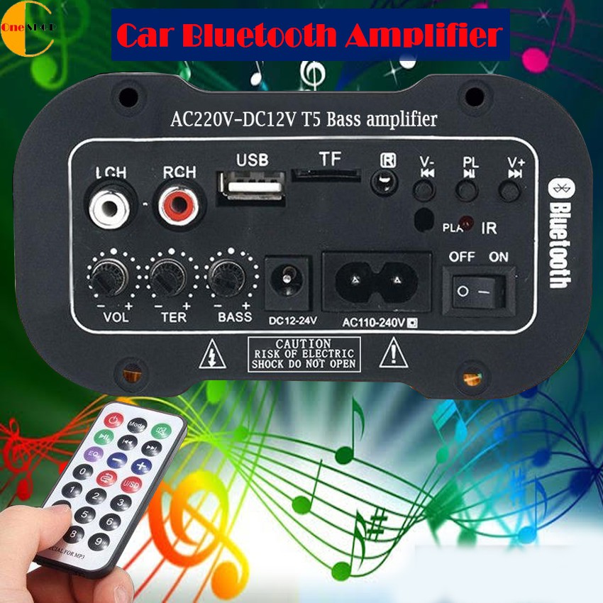 T5 HiFi Bass Power Amplifier AC12VDC220V Car Bluetooth Audio Power