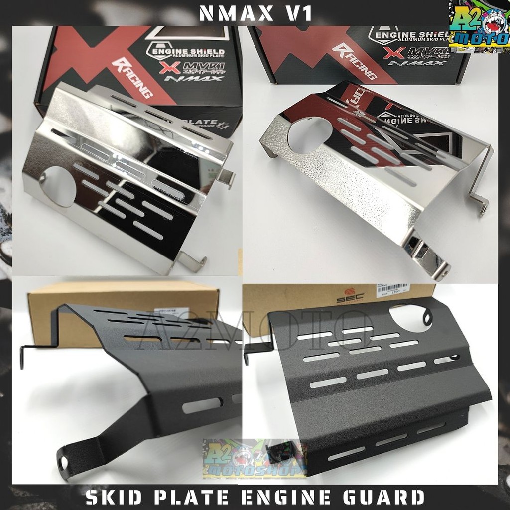 NMAX V1 Skid Plate Engine Cover Stainless Black Steel SEC MVr1 Shopee
