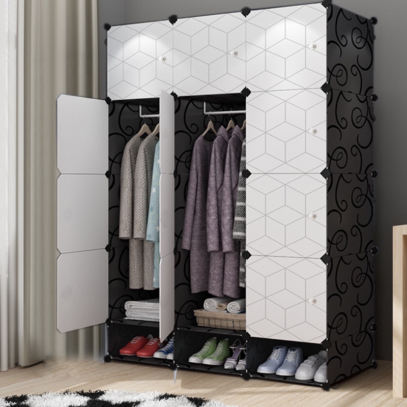 Wardrobe stackable multifunctional modern storage shoe rack folding storage Shopee