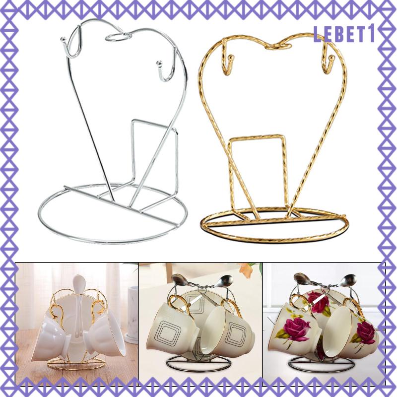 [Lebet] Iron Cup Holder Storage Rack for mugs Cups Saucers Holder Tea