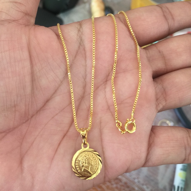 [Tyaa] Jewelry Bangkok 24k plated Gold coin necklace Shopee Philippines