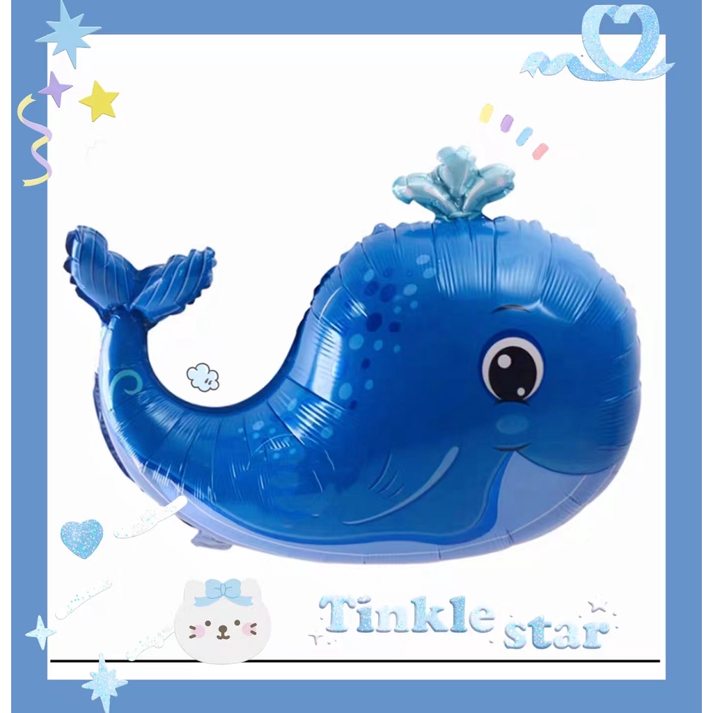 33 inches Ocean theme Sea World animal Blue Whale birthday party