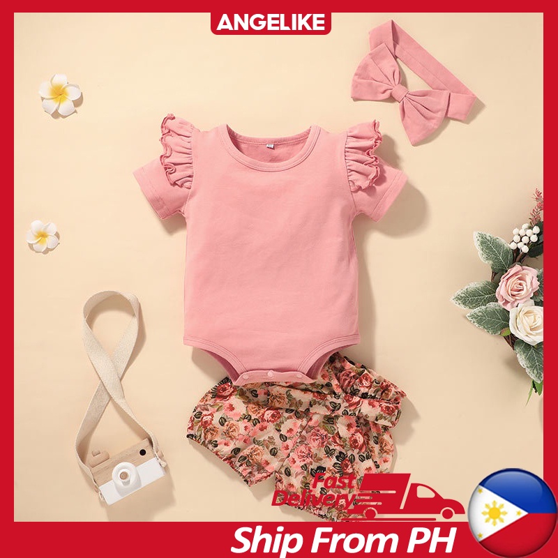 Dress For Baby Girl Clothes Romper Pant Headband Set Summer Dress For 1