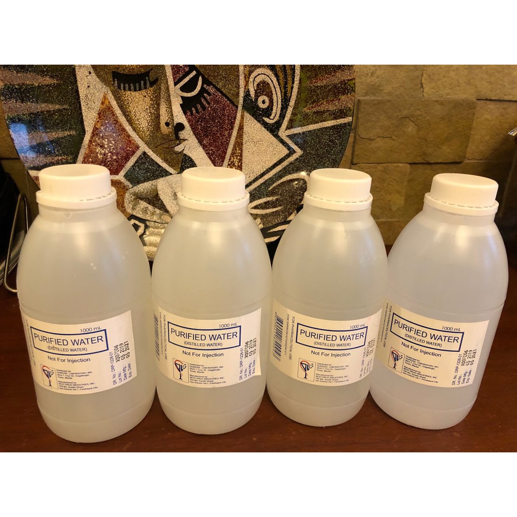 LOT OF 4 Purified Water Distilled Water 1L For Oxygen Tank (Not for