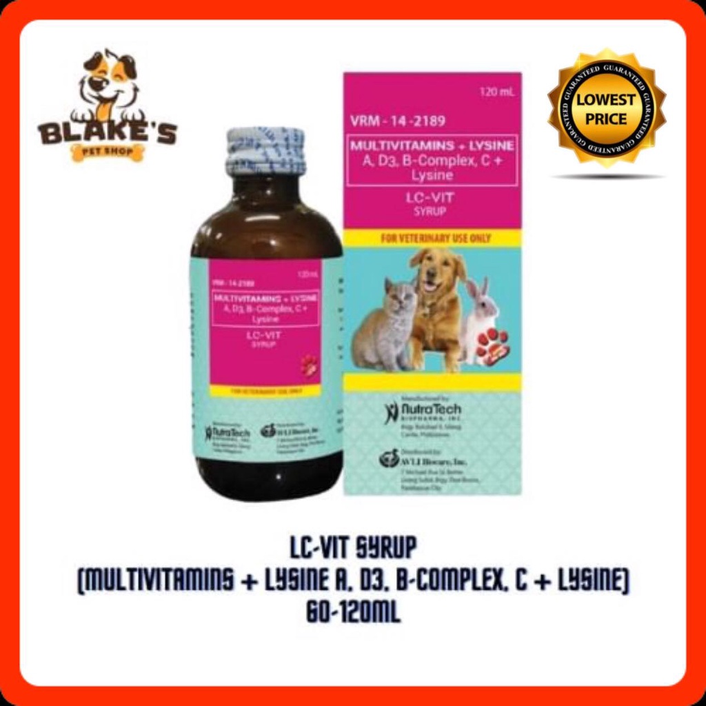 LC VIT SYRUP Multivitamins + Lysine for Dogs & Cats Shopee Philippines