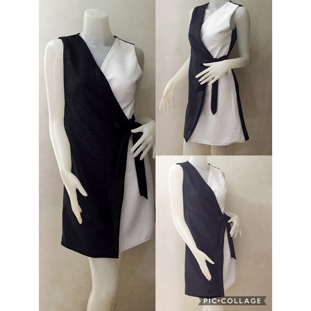 BestFinds Black and White Dress, Crepe Dress, Office Dress, Party Dress