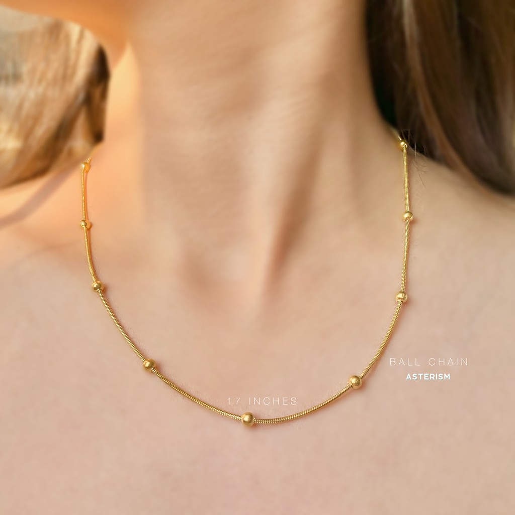 Asterism Stainless Steel Bead Ball Chain Necklace Satellite Necklace