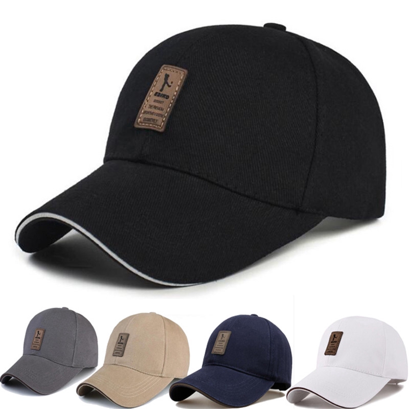 Black Plain Metal Adjust Cap Fashion Hats Outdoor Bull Caps Close