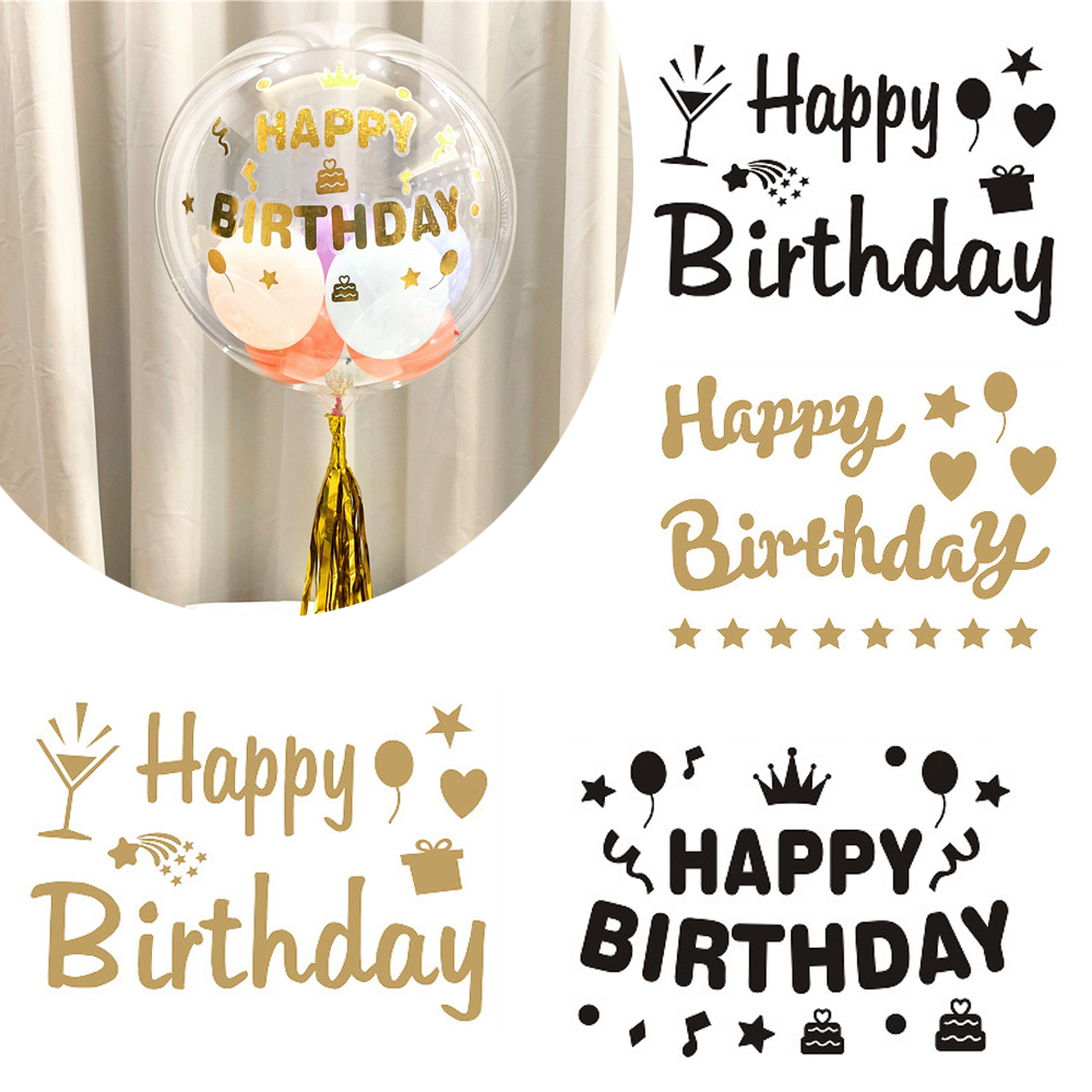 1832inch Balloons DIY Happy Birthday Balloon Sticker Transparent BOBO