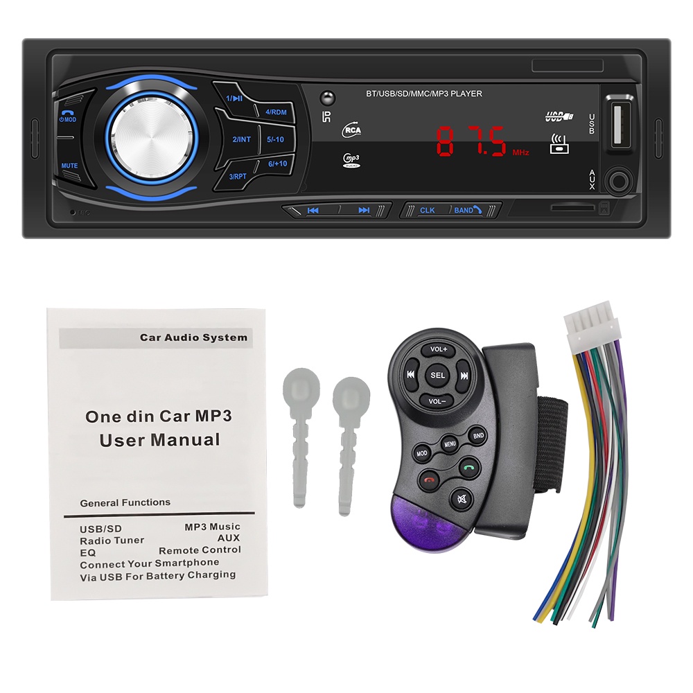 1 Din Auto Parts USB MP3 Player Car Radio Car Stereo FM Radio With Remote Control Shopee