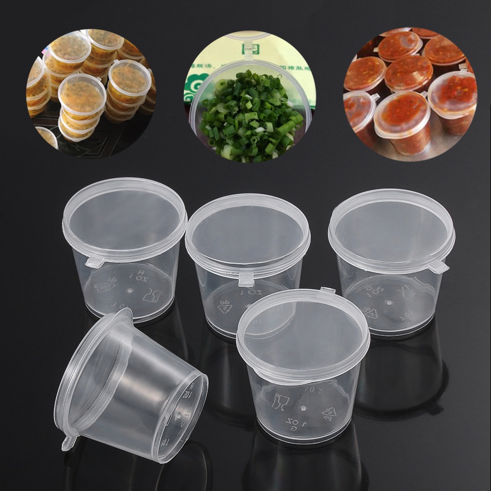 Styro Food Pack Container2/25Pcs/set Disposable Plastic Takeaway Sauce