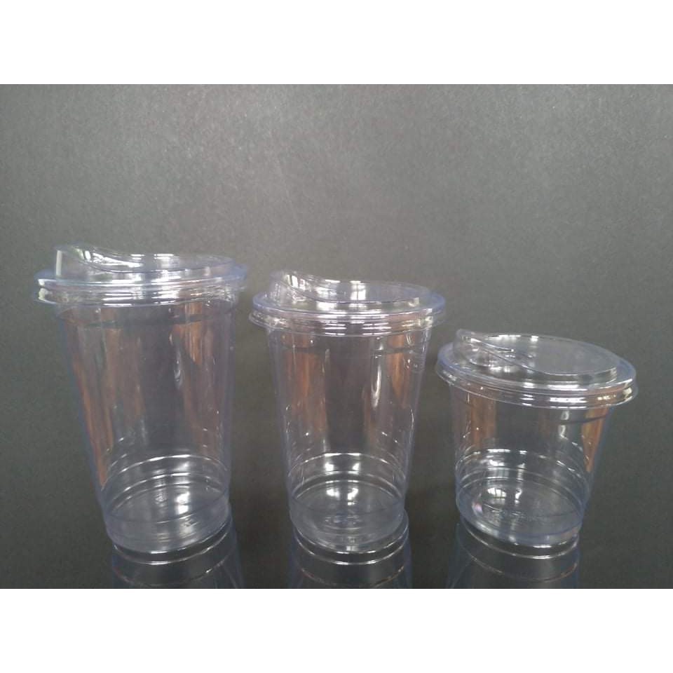 Plastic Cups / Milk Tea Cups / Coffee Cups PET CUPS with Lids (50 pcs