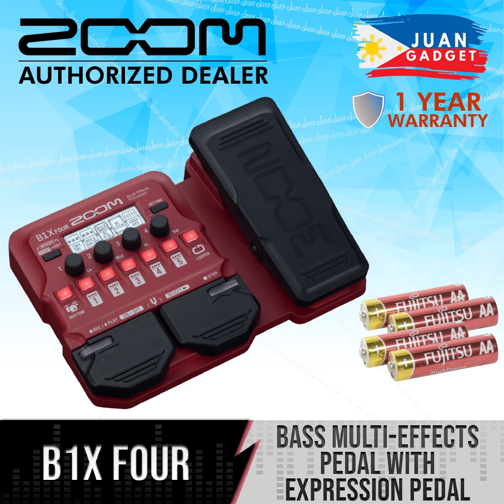 Zoom B1X Four Bass MultiEffects Pedal with Expression Pedal JG